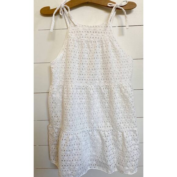 ZARA White Eyelet Sleeveless Embroidered Dress S cottage EUC‎ - Picture 8 of 15